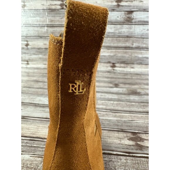 Lauren Ralph Lauren Corinne Suede Ankle Chelsea Boots Size 7.5 color brown - Picture 8 of 11